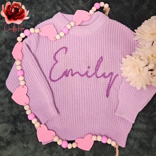 Personalized Name Hand Embroidered Sweaters